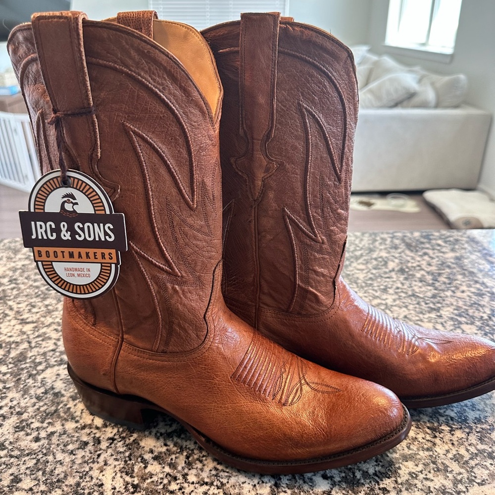 JRC & Sons Brown Leather Cowboy Boots
